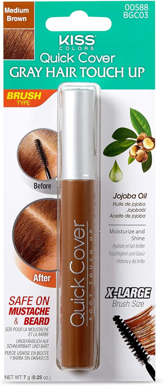 Kiss Quick Cover Brushin Color Touch up [ Medium Brown ] by Kiss