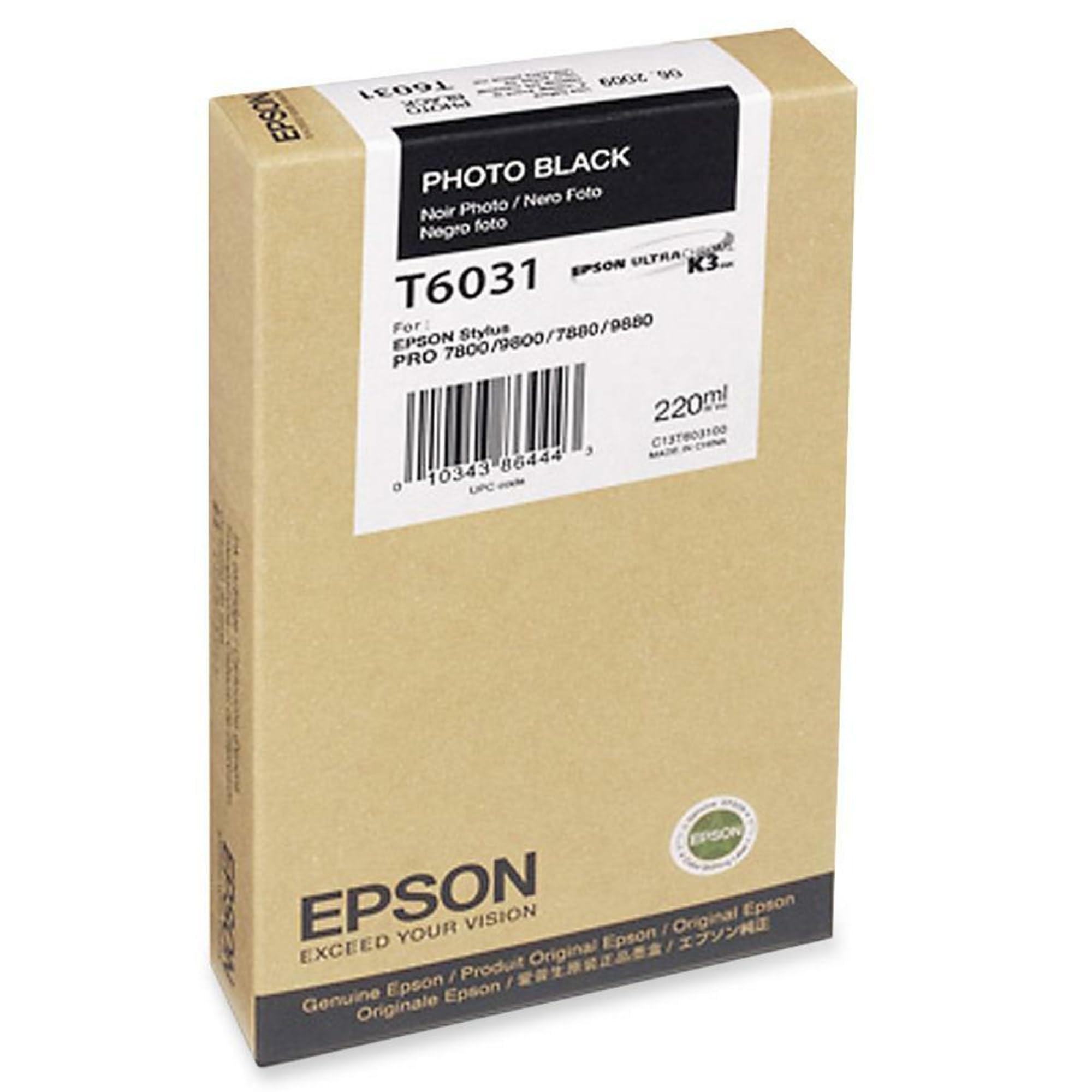 Epson 220 ml Ink Cartridge for Stylus Pro, Black, Genuine — image 1