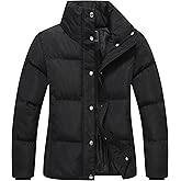 GIMECEN Women's Winter Coat Full-Zip Down Jacket Waterproof Puffer Coat Warm Parkas Long Sleeve Outerwear