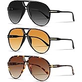 YMRFW Oversized Retro Aviator Sunglasses for Women Men Classic 70s Trendy Vintage Style Large Frame Sun Glasses