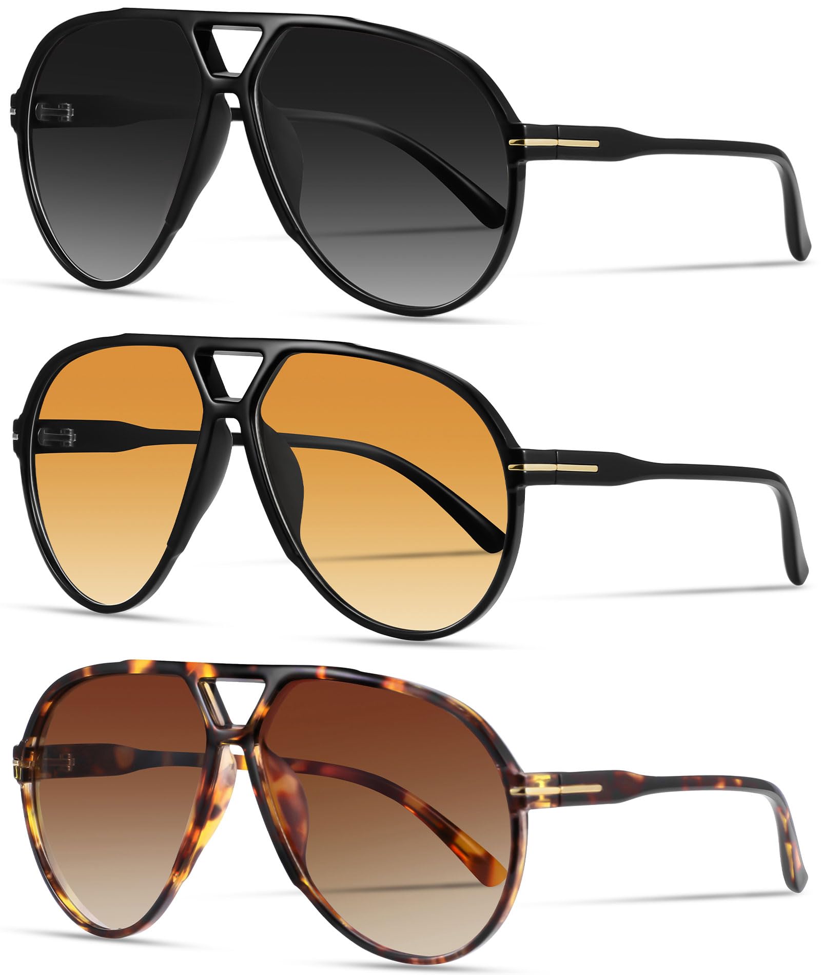 Photo 1 of YMRFW Oversized Retro Aviator Sunglasses for Women Men Classic 70s Trendy Vintage Style Large Frame Sun Glasses