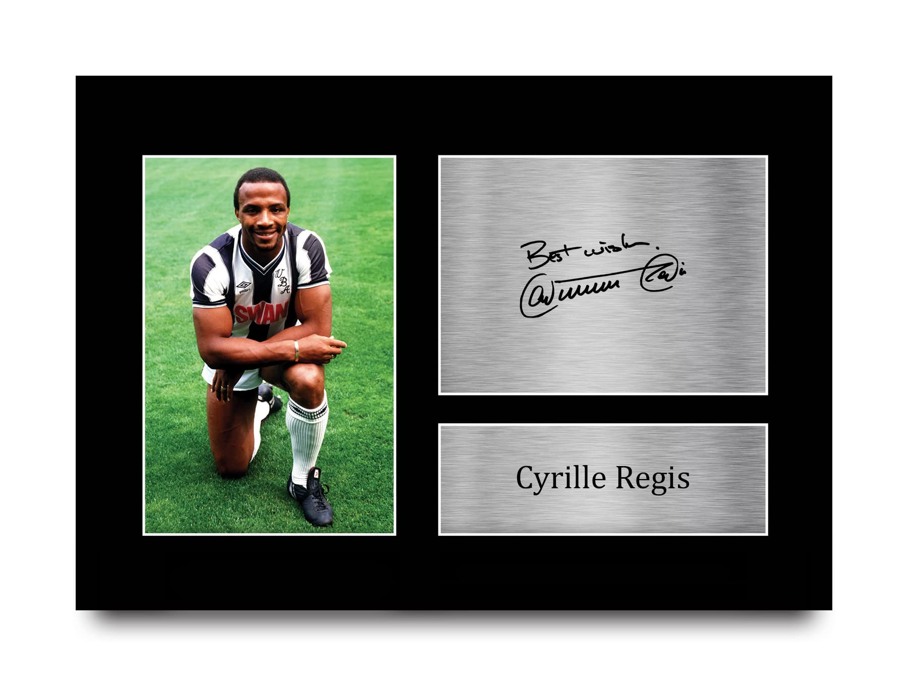 HWC Trading A4 Cyrille Regis West Brom Gifts Printed Signed Autograph Picture for Football Fans and Supporters