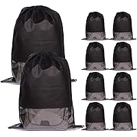 10 Pack Jumbo Non-Woven Fabric Dustproof Drawstring Dust Covers Large Cloth Storage Pouch String Bag for Handbags Purses…