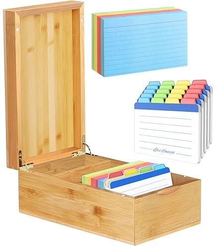 Portable Card Organizer MANWU 4x6" Index Card Binder - 50 Plastic Pocket  Sleeves Organizer For Recipes & Flashcards