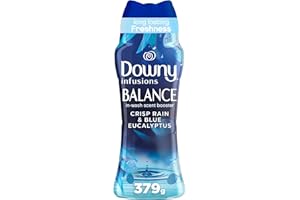 Downy Infusions In-Wash Laundry Scent Booster Beads, BALANCE, Crisp Rain and Blue Eucalyptus Scent, 379 Grams