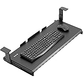 VIVO Large Height Adjustable Under Desk Keyboard Tray, 69cm x 28cm Slide-Out Platform Computer Drawer for Typing, Black, MOUN