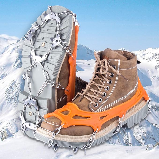 Yuanj Crampons à Neige Antidérapants/Crampon Antidérapant Universal avec 19 Les Dents Antiglisse