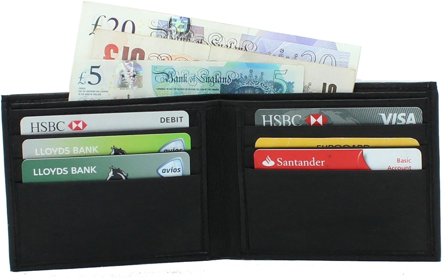 RAS Mens Slim Classic Bifold RFID Antitheft Wallet, 6 Cards Genuine Leather Billfold Wallet 125 Black, 11.5 x 9 x 1.5 cm - Image 5