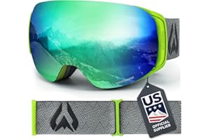 WILDHORN OUTFITTERS Wildhorn Roca Ski Goggles Men Women Anti-Fog/Scratch 100% UV-Magnetic Lens-Snowboard Snow Goggles Men Women Adult