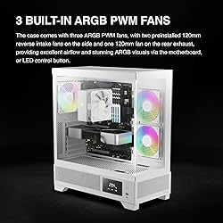 GAMDIAS White Mid Tower Gaming Computer Case