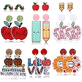 9Pairs Teacher Earrings for Women Acrylic Drop Dangle Earrings Statement Teacher Earrings Funny Teacher Gift Back to school Jewelry