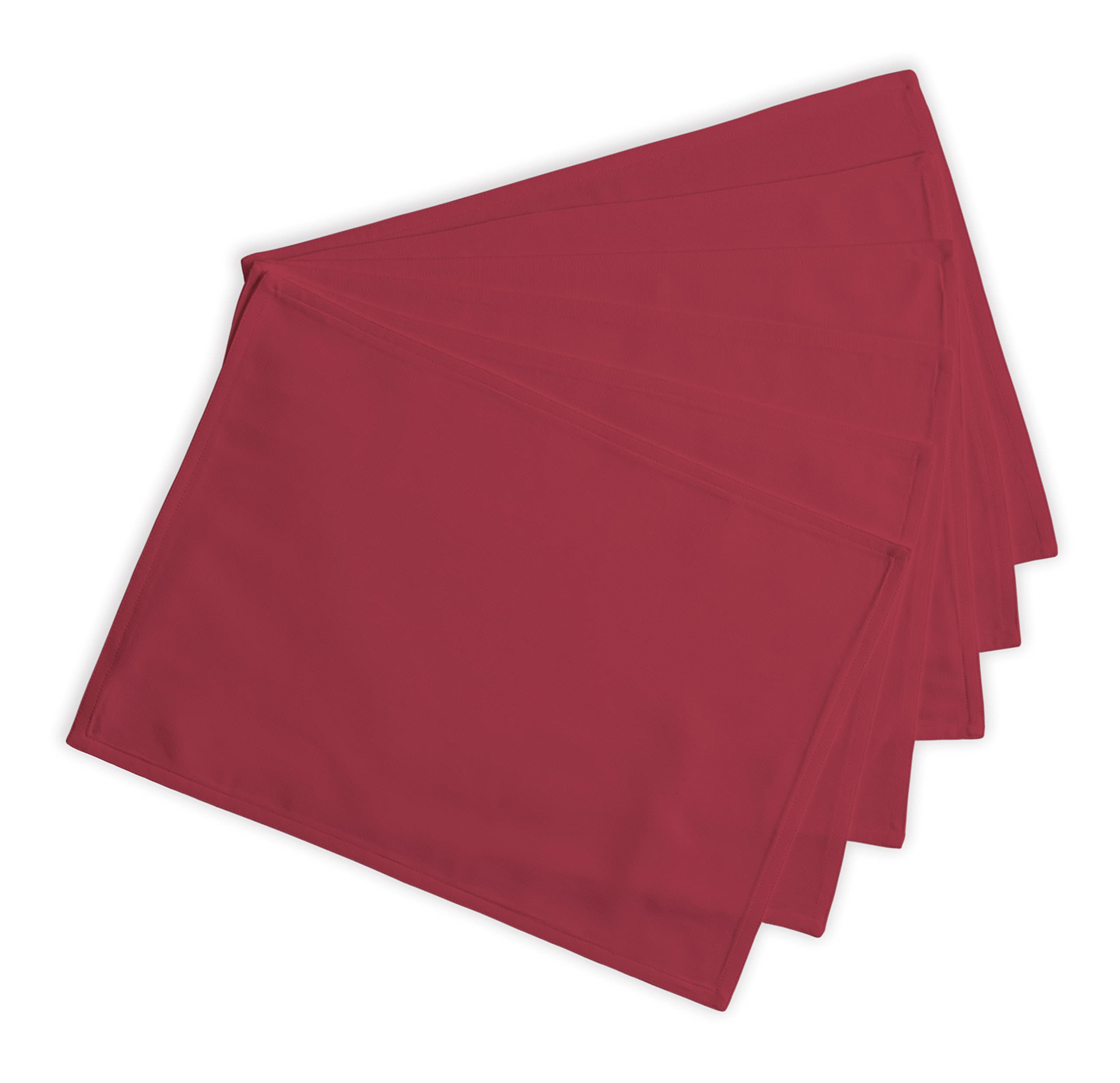 Cloth Placemats Calicot 100% Cotton Set of 6 Washable 13x19 Inches Table Placemats|Reusable Kitchen Dining Table Mat for Wedding Spring Easter Decor, Indoor & Outdoor Party Decor|Burgundy Brown — image 1