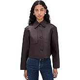 Theory Women's Crop Leather Trench Coat