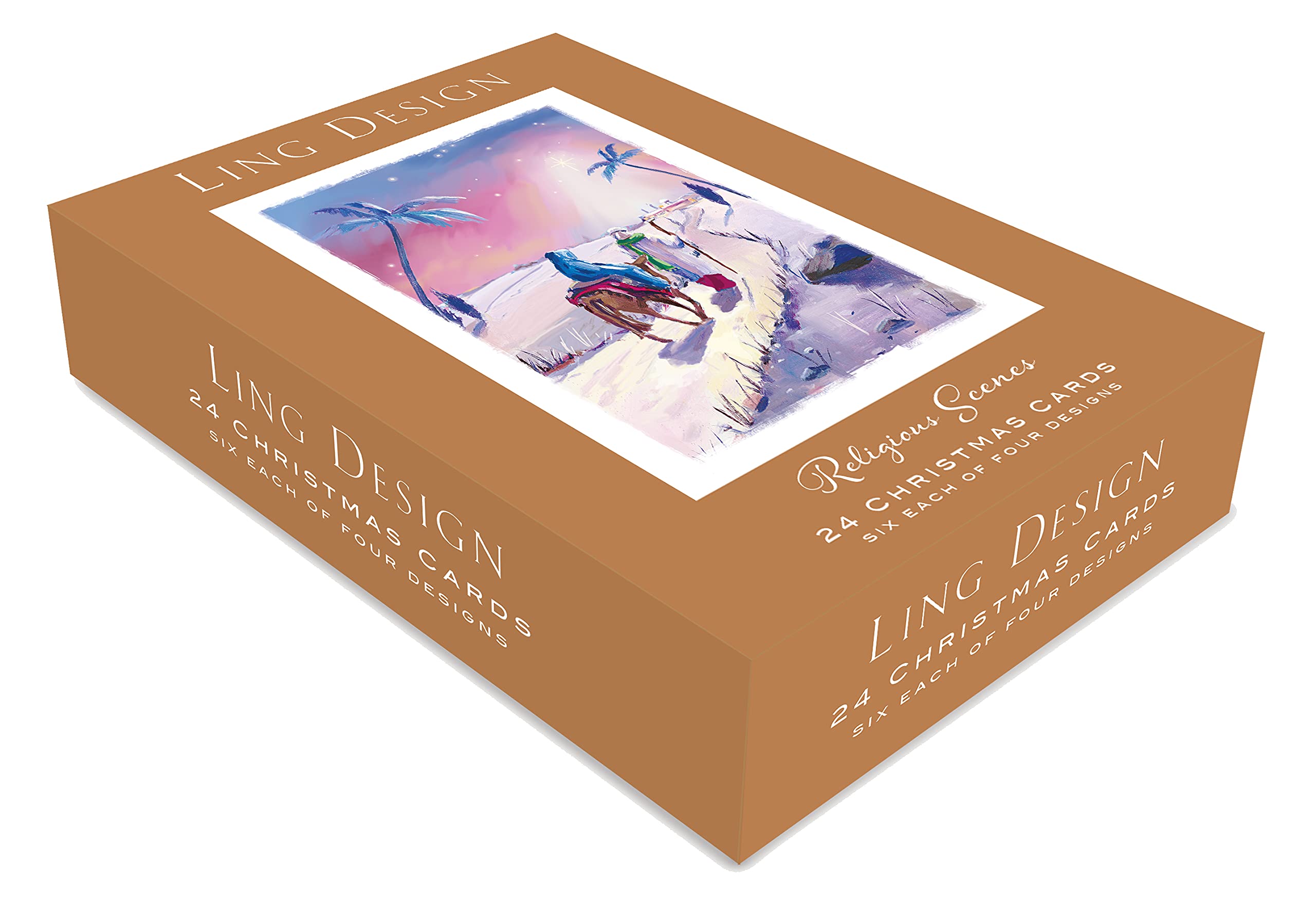 Ling Design Box of 24 Assorted Religious Scenes Christmas Cards Xmas Card Boxes XBVB2021R XBVB2021R