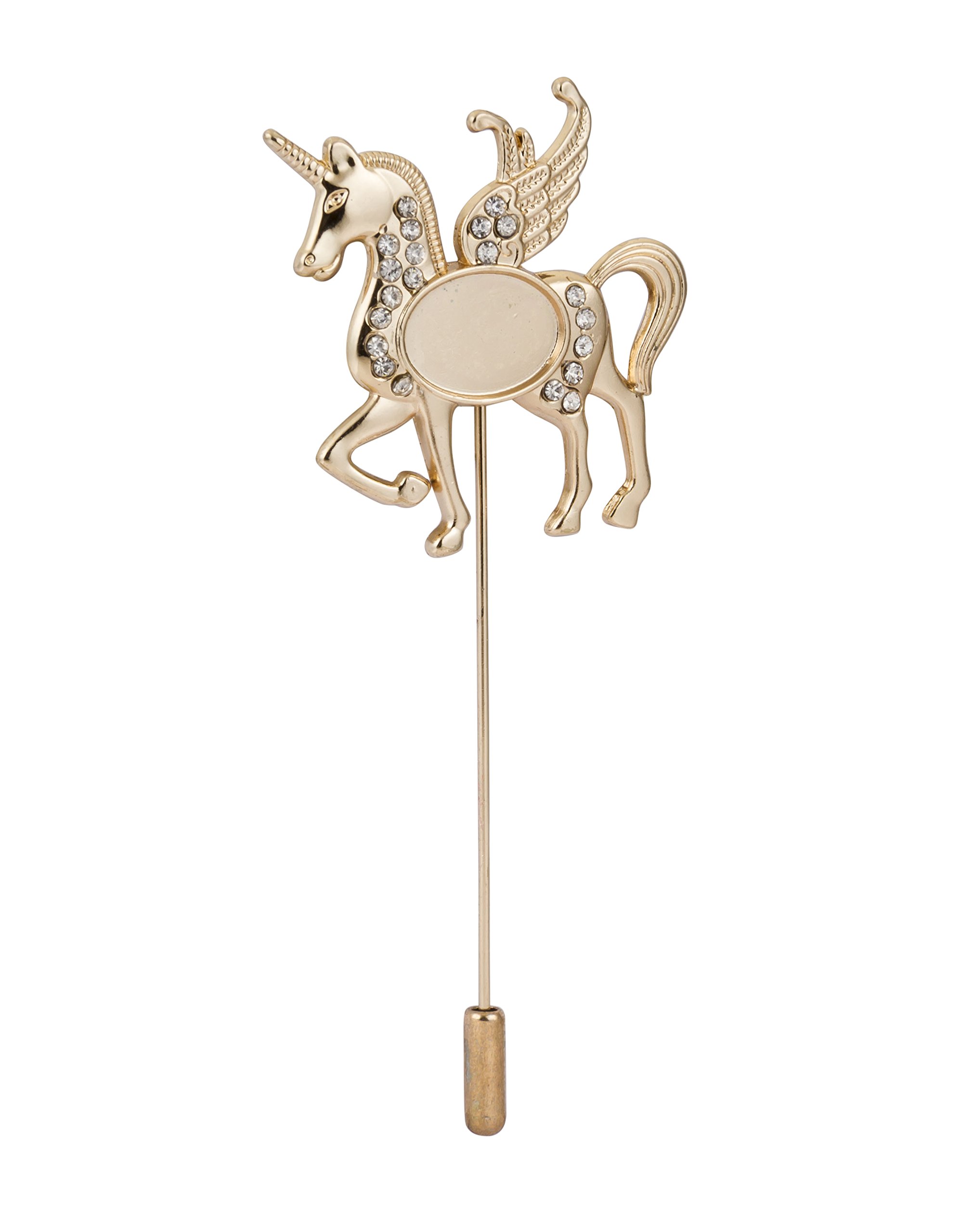Brooch Lapel Pin for Men Stone Detailing Gold Unicorn Lapel Pin Golden Badge Coat Suit Wedding Gift Party Shirt Collar Accessories