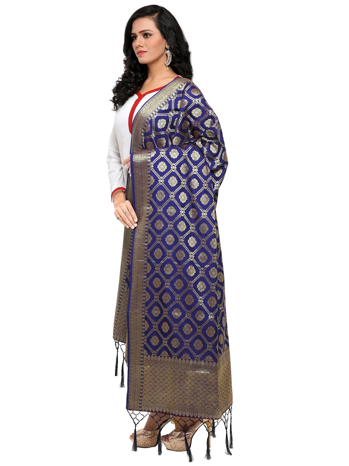 kanchnar women's silk banarasi dupatta