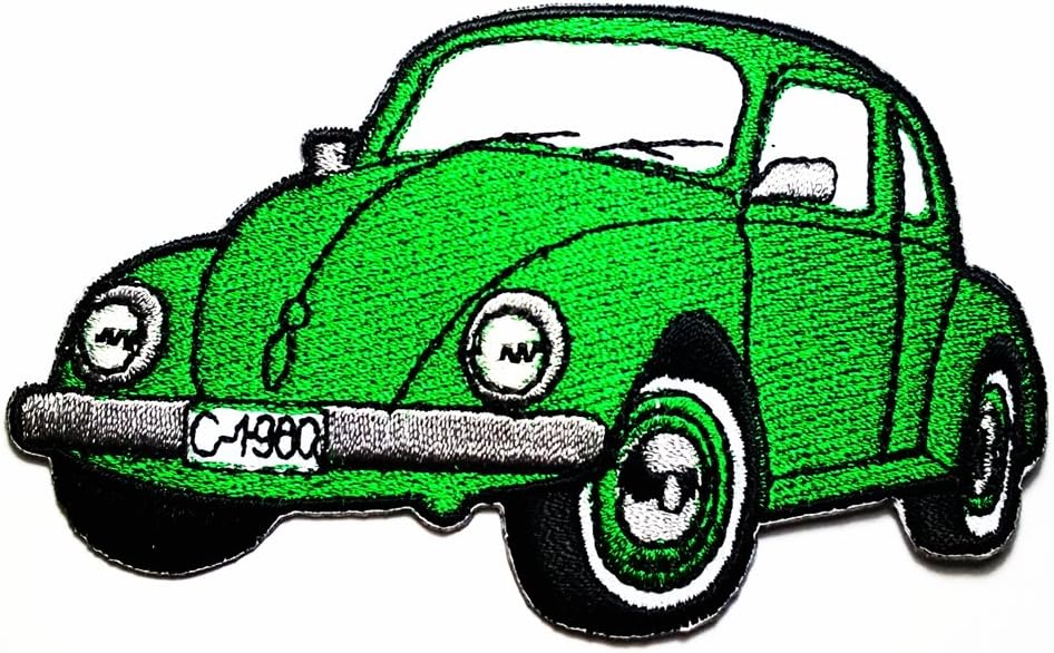 green VW Beetle bug Retro Hippie Volkswagen Logo Patch Sew Iron on Embroidered