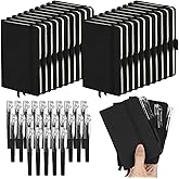 NIMBLOOM 25 Sets A6 Faux Leather Notebooks with Pens, 5.6 x 3.7 in Lined Mini Journals Notepads Bulk, Pocket Small Notebook with Pen Holder for Travel, Office, School