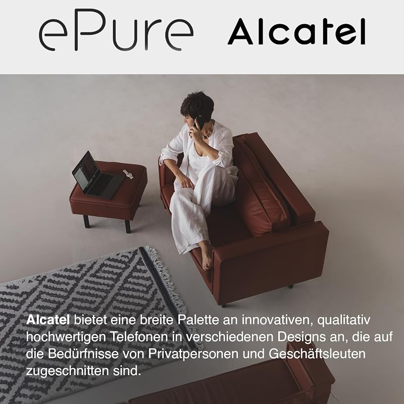 ePure Iconic - Schnurloses Festnetztelefon DECT - Vintage-Design - Großes, hochauflösendes Grafikdisplay - Freisprechfunktion - Anrufblockierungsfunktion - Orange — Foto 7 von 7