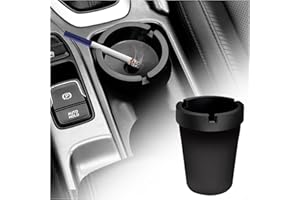 CARLEEF Car Ashtray with Lid Smell Proof,High Grade Detachable Smokeless Ashtray for Car Cup Holder,Multifunctional CCar Interior Accessories Portable Ashtray Fits Truck SUV Home Office Outdoor