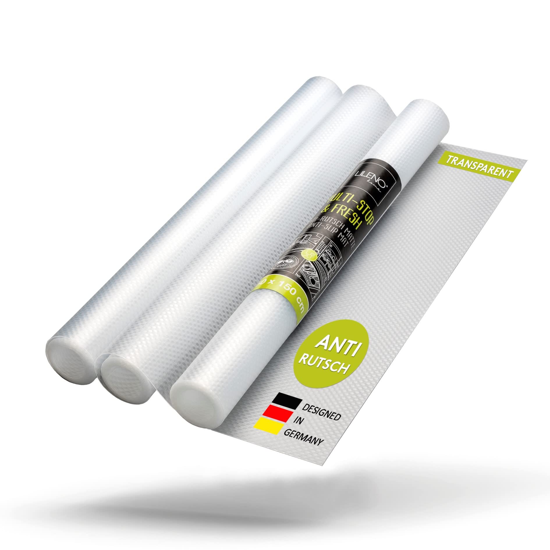 LILENO HOME Drawer Mat 30 x 45 cm Set of 3 - Transparent Non-Slip Mat for Kitchen Drawers, Fridge, Caravan & More