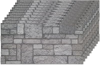 IZODEKOR 3D Stone Effect Wall Panels Pack of 10 53 sq ft Natural Look
