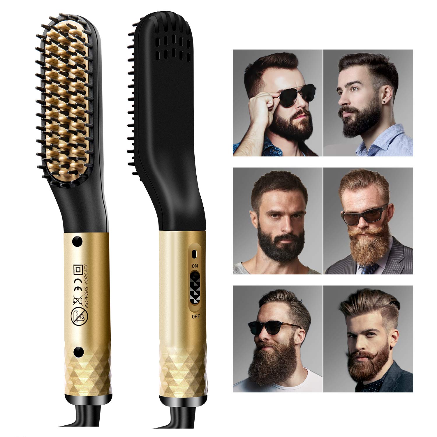 Lorchar Beard Straightener For Men Hair Straightening Brush For