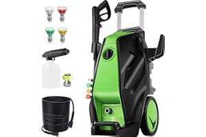 IMDOT 5000PSI 4.0GPM Heavy Duty Power Cleaner with 33 FT Extension Hose, 4 Quick Connect Nozzles and Foam Cannon for Cars/Fences/Driveways/Patios/Home Cleaning, Green