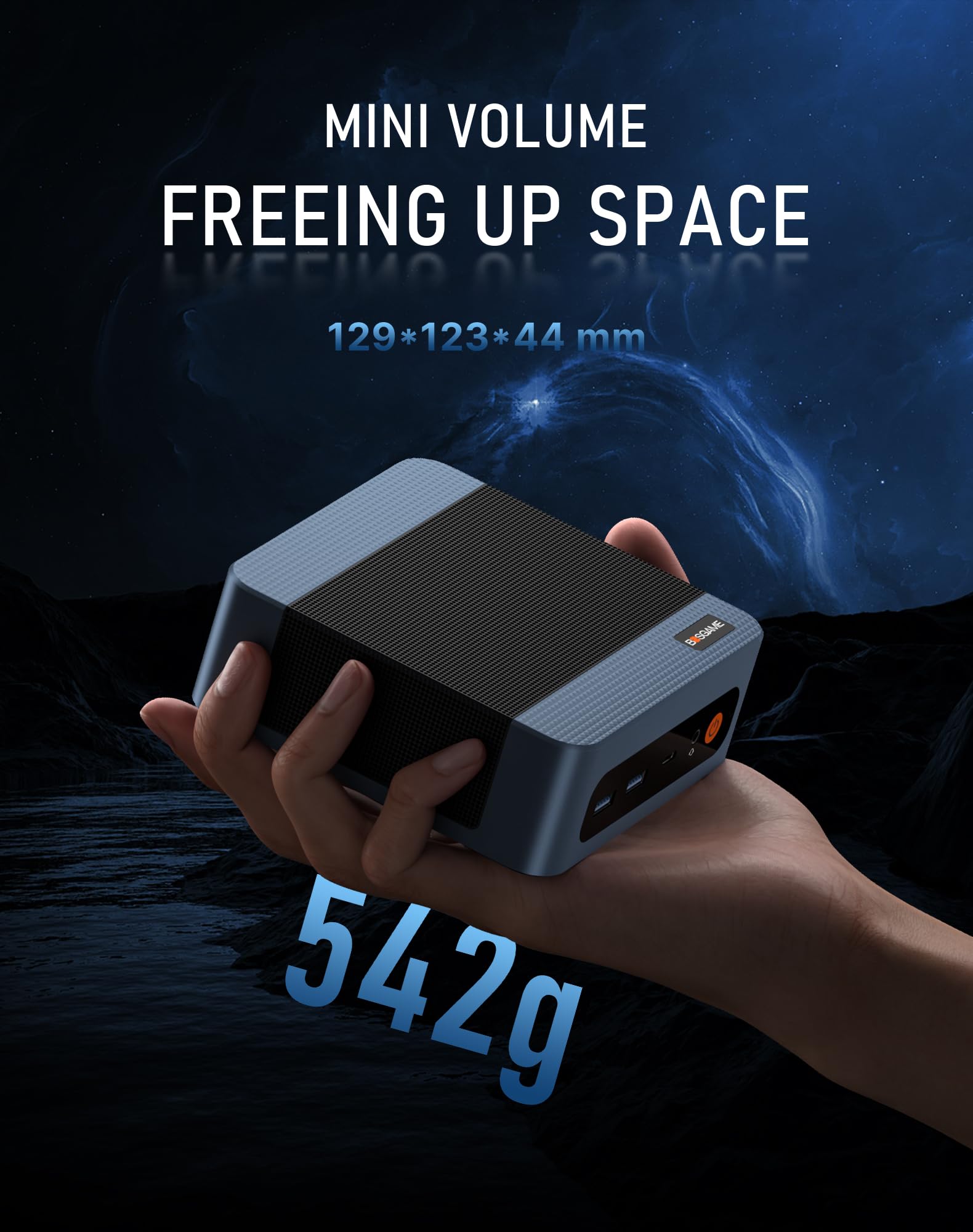 BOSGAME E5 Ryzen 3 5300U Mini Pc, Windows 11 Pro, 4 Cores, 8 Threads, Up to 3.8GHz, 8 GB DDR4 RAM, NVMe PCIE3.0 256 GB SSD,4K@60Hz Triple Display, HDMI2.0,USB-C 5