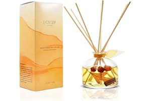 LOVSPA Reed Diffuser Set, Pumpkin Vanilla Chai Scented Oil Diffuser with Sticks, Home Fragrance Accessories for Bathroom Shelf Decor, Aroma Diffusers for Home or Office Fall Decor, USA Made