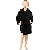 BC BARE COTTON Kids Microfiber Fleece Hooded Robe
