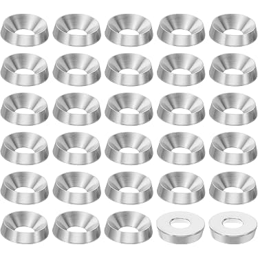 Prime-Line #8 Countersunk Finishing Washers – 100-Pack, Brass Plated Steel, For Countersunk Screws
