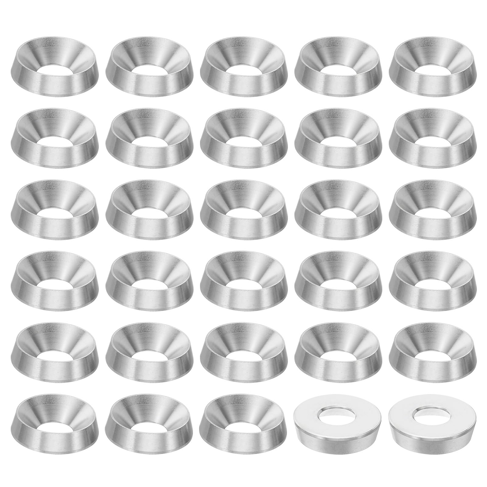 PATIKIL M8 Finish Countersunk Washer, 50pcs 20mm Dia. 5mm Tall Solid 304 Stainless Steel CNC Cup Washer Flat Screw Head Gasket for Constructions, Taper