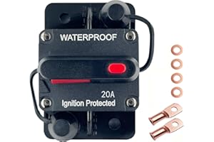 Xipupoo Car Circuit Breaker 20 Amp 12V - 48V DC with Manual Reset Switch Button for Boat Trolling Motor Marine ATV Trailer Vehicles Stereo Audio Electronic Battery Solar System Inline Fuse Waterproof