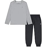 Hurley boys Long Sleeve Soft Basic T-shirt and Joggers 2-piece Outfit Set