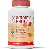 SmartyPants Kids Multivitamin Gummies: Omega 3 Fish Oil (EPA/DHA), Vitamin D3, C, Vitamin B12, B6, A, K & Zinc for Immune Support, Biotin, Gluten Free, Three Fruit Flavors, 90 Count (22 Day Supply)