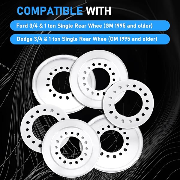 GAGSU WHEEL BALANCERS 300-318 COMPATIBLE WITH FORD/DODGE/CENTRAMATIC WHEEL /8 BOLT WHEELS 3/4 TON AND 1-TON SINGLE REAR WHEEL, 4 BALANCERS INCLUDED