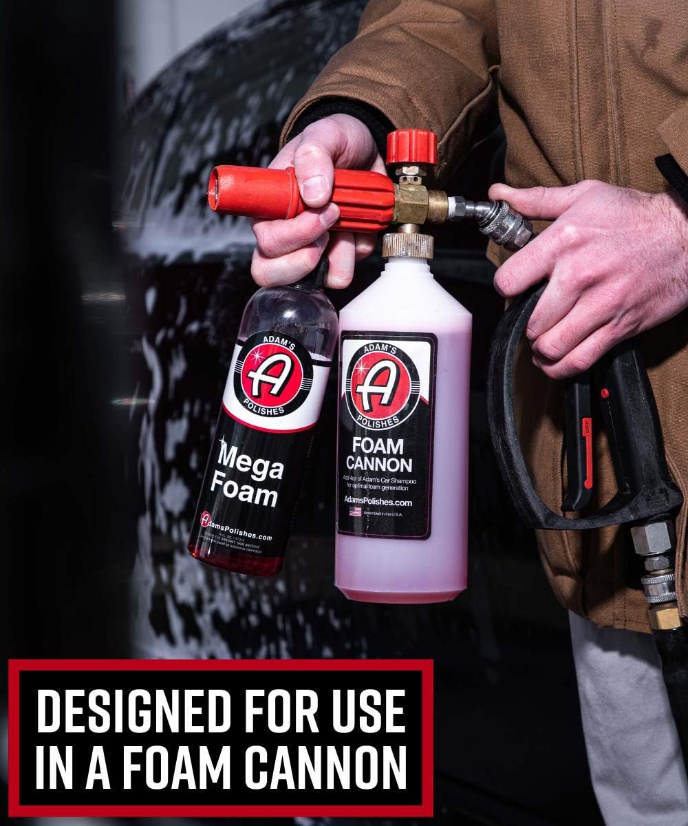 Adam’s Mega Foam Car Soap - Concentrated pH Neutral Car Wash Soap | Extreme Suds In 5 Gallon Bucket Foam Cannon Pressure Washer | Foam Gun Pad Sponge Mitt Chamois | Safe On Car Wax & Ceramic Coating: Automotive