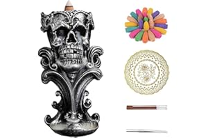 ALSKHEAS Backflow Incense Holder Burner with 20Pcs Incense Cones, 30Pcs Incense Sticks, 1Pc Tweezer, 1Pc Mat for Aromatherapy