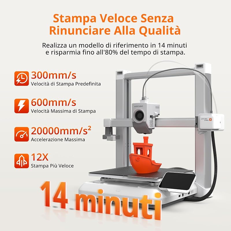 Kobra 4 Stampante 3D, Stampante FDM ad Alta Velocità