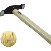 The Beadsmith Sharp Texturing Hammer - 9 Inches with Wooden Handle, 73.5mm,1.2oz Steel Head with Two 12mm Faces - Texturing Tool Used to Add Patterns &amp; Dimension to Metalwork
