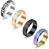 VCMART Anxiety Ring for Women Fidget Anxiety Rings for Anxiety Rotatable Spinner Rings for Anxiety Stress Relieving Anxiety Rings Spinner Women Stress Roller Rings Anxiety Spinner Ring Size 6-10