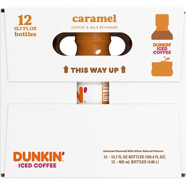 DUNKIN’ ICED COFFEE CARAMEL BOTTLES, 13.7 FL OZ, 12 PACK