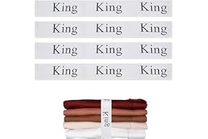 QoeCycth 4PCS Bed Sheet Organizer Bands, Storage Labels and Sheet Keepers for Linen Closet - Elastic Bedding Straps for Foldable Bedsheet, Pillow Case, Duvet (King)