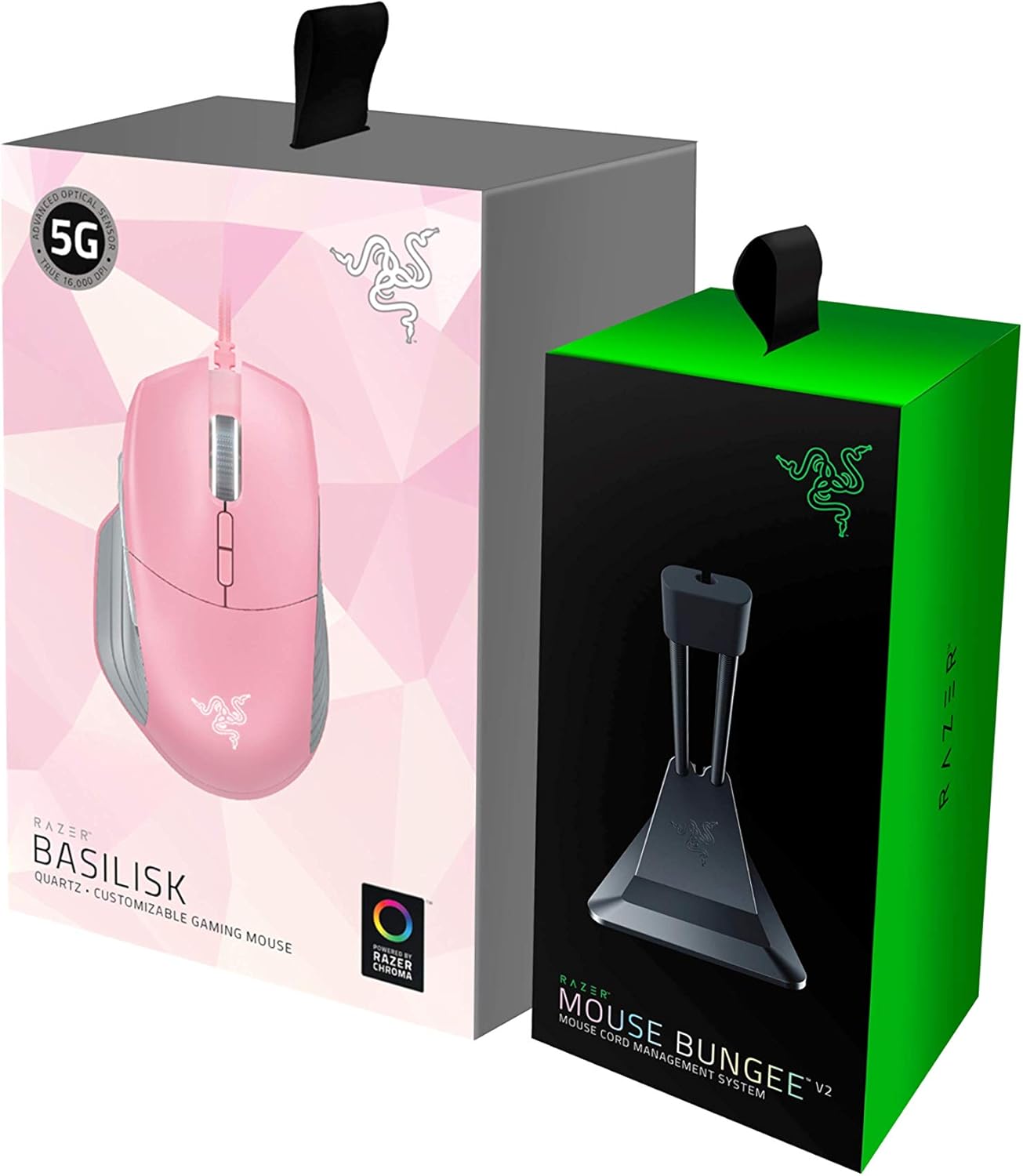 Razer Basilisk Gaming Mouse + Mouse Bungee Bundle: Mercury White: Computers & Accessories