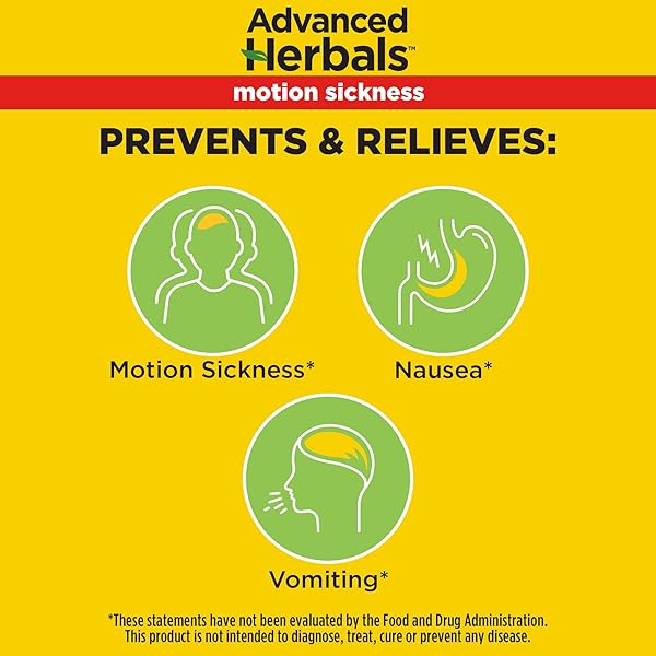 FROM THE MAKERS OF DRAMAMINE, ADVANCED HERBALS WITH NATURAL GINGER, FOR NAUSEA RELIEF, MORNING SICKNESS RELIEF & MOTION SICKNESS RELIEF DURING TRAVEL, 18 CAPSULES