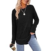 Sampeel Long Sleeve Shirts for Women Tunic Tops Loose Fit Dressy Crew Neck Pullover Basic Sweaters for Women 2025