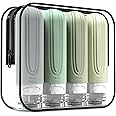 Mrsdry Travel Bottles for Toiletries, Tsa Approved 3oz Travel Size Containers BPA Free Leak Proof Refillable Liquid Silicone Squeezable Travel Accessories for Shampoo Conditioner Lotion (4 Pack)…