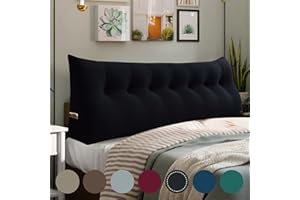 WOWMAX Headboard Wedge Pillow King Triangular Headboard Pillow Bed Wedge Pillow for Headboard Bolster Pillow for Bed Wedge Pillow Headboard Daybed Pillows, Velvet(100% Cotton) Black