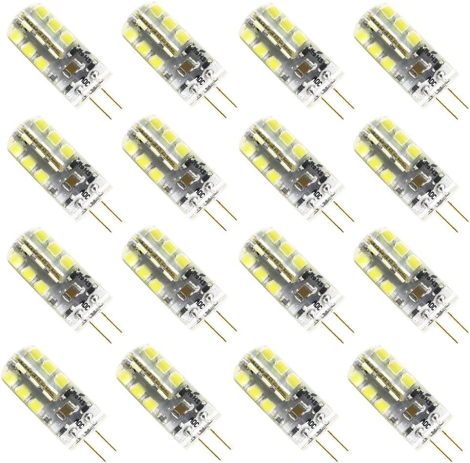 16 Not Dimmable 3 W G4 LED Light Bulb AC DC 12 V Capsule Mini Torch 250 Lumens Equivalent to 20 Watt Halogen Light Bulb Cool White 6000 K 360º dispersion Ø12 x 37 mm [Energy Class A+]
